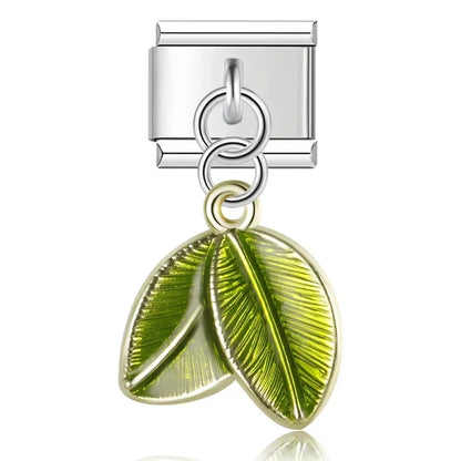 Green leaf charms