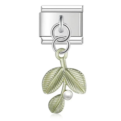 Green leaf charms