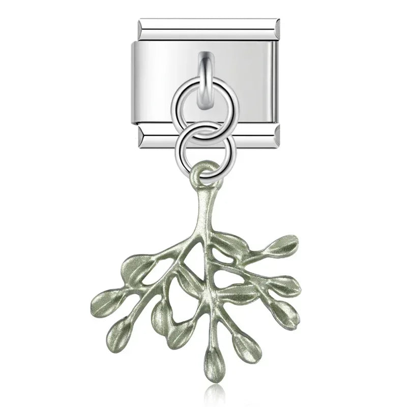 Green leaf charms