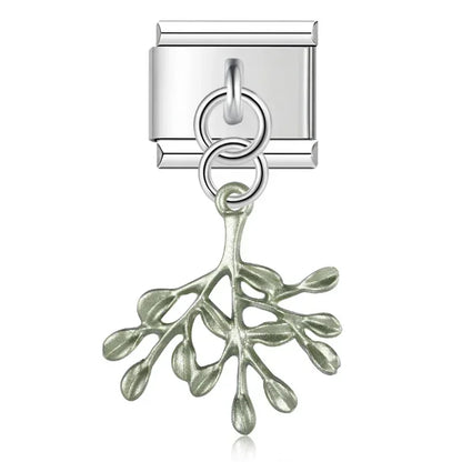 Green leaf charms