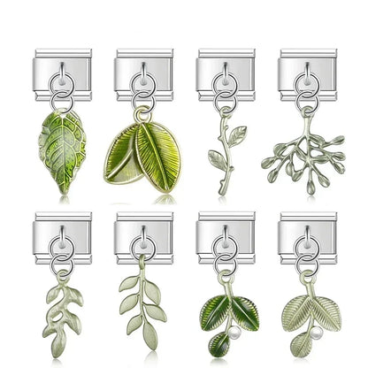 Green leaf charms